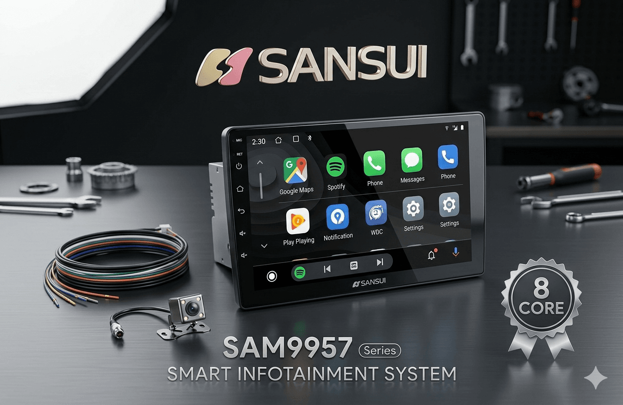 Sansui 10.1" Android Multimedia Panel (2GB/32GB) | Wireless CarPlay & Gorilla Glass - Image 1