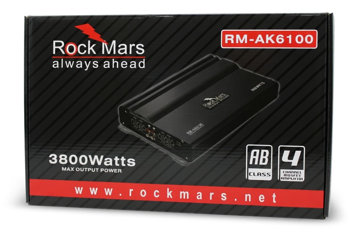 Rock Mars RM-AK6100 4-Channel Class AB Car Amplifier – 3800W Max