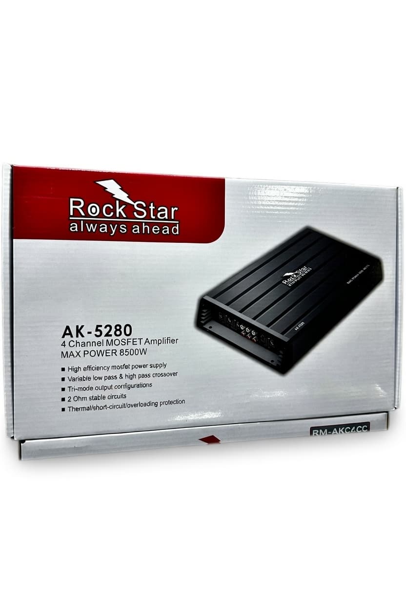 Rock Star AK-5280 4 Channel MOSFET Car Amplifier – 8500W Max Power