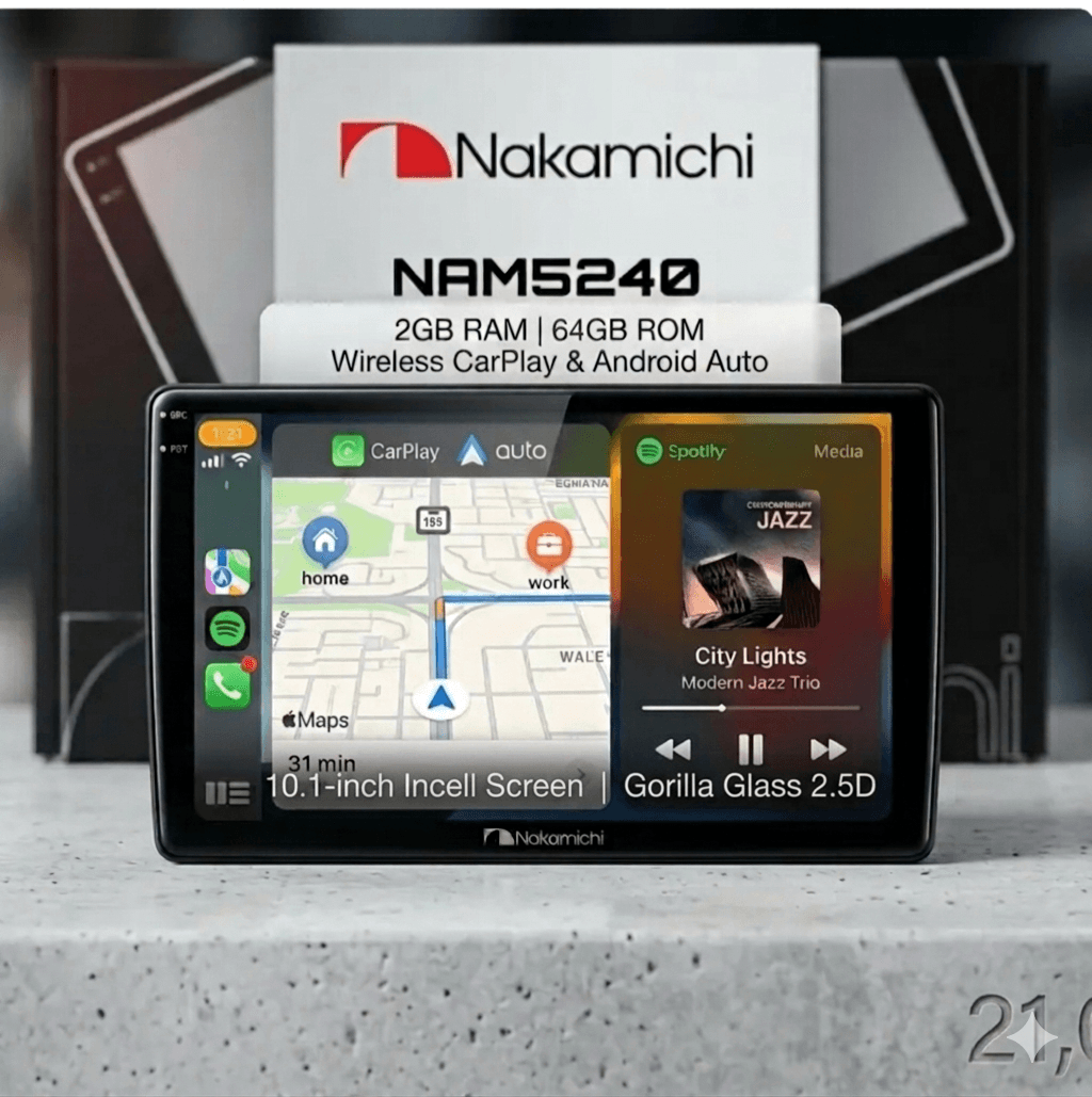 Nakamichi 10.1" Android Multimedia Panel NAM-5240 (2GB/64GB) | Incell Display & Wireless CarPlay - Image 1